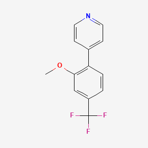 molecular formula C13H10F3NO B1388627 4-[2-Methoxy-4-(trifluoromethyl)phenyl]pyridine CAS No. 1214368-79-2