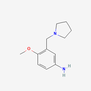 molecular formula C12H18N2O B13886278 Benzenamine, 4-methoxy-3-(1-pyrrolidinylmethyl)- CAS No. 51387-93-0