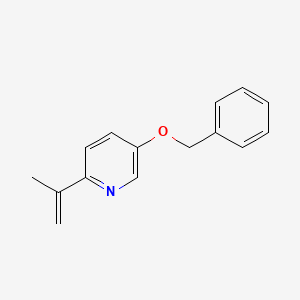 molecular formula C15H15NO B13886289 5-Phenylmethoxy-2-prop-1-en-2-ylpyridine 