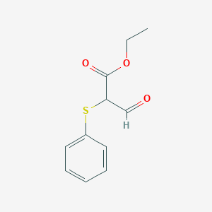 molecular formula C11H12O3S B13886342 Ethyl 3-oxo-2-phenylsulfanylpropanoate 