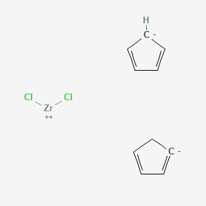 molecular formula C10H10Cl2Zr B13886410 Cyclopenta-1,3-diene;cyclopenta-1,3-diene;dichlorozirconium(2+) 