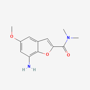 molecular formula C12H14N2O3 B13886443 7-amino-5-methoxy-N,N-dimethyl-1-benzofuran-2-carboxamide 