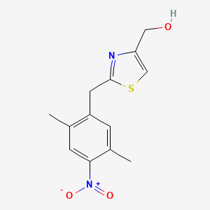 molecular formula C13H14N2O3S B13886448 [2-[(2,5-Dimethyl-4-nitrophenyl)methyl]-1,3-thiazol-4-yl]methanol 