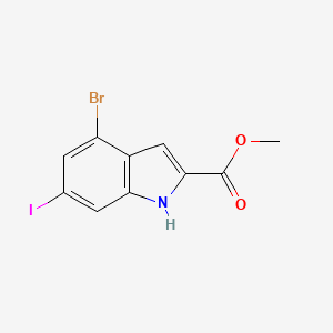 molecular formula C10H7BrINO2 B13886471 Methyl 4-bromo-6-iodo-1H-indole-2-carboxylate 