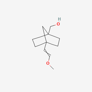 molecular formula C11H18O2 B13886507 [4-(2-Methoxyvinyl)norbornan-1-yl]methanol 