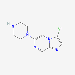 molecular formula C10H12ClN5 B13886536 3-Chloro-6-piperazin-1-ylimidazo[1,2-a]pyrazine 