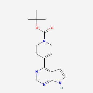 molecular formula C16H20N4O2 B13886538 tert-butyl 4-(7H-pyrrolo[2,3-d]pyrimidin-4-yl)-3,6-dihydro-2H-pyridine-1-carboxylate 