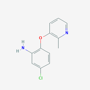 molecular formula C12H11ClN2O B13886547 5-Chloro-2-(2-methylpyridin-3-yl)oxyaniline 