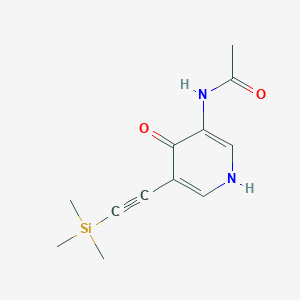molecular formula C12H16N2O2Si B1388655 N-(4-Hydroxy-5-((trimethylsilyl)ethynyl)-pyridin-3-YL)acetamide CAS No. 1203499-31-3