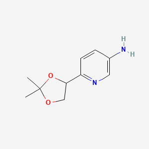 molecular formula C10H14N2O2 B13886557 6-(2,2-Dimethyl-1,3-dioxolan-4-yl)pyridin-3-amine 