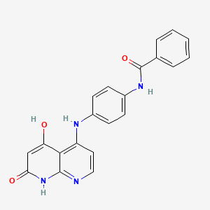 molecular formula C21H16N4O3 B13886587 N-[4-[(5-hydroxy-7-oxo-8H-1,8-naphthyridin-4-yl)amino]phenyl]benzamide 