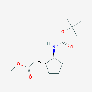molecular formula C13H23NO4 B13886615 methyl 2-[(1R,2S)-2-[(2-methylpropan-2-yl)oxycarbonylamino]cyclopentyl]acetate 