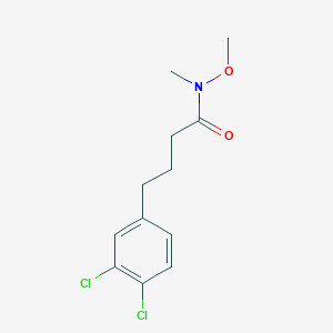 molecular formula C12H15Cl2NO2 B13886619 4-(3,4-dichlorophenyl)-N-methoxy-N-methylbutanamide 