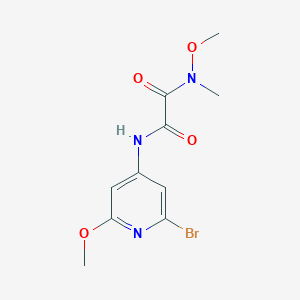 molecular formula C10H12BrN3O4 B13886636 N-(2-bromo-6-methoxy-pyridin-4-yl)-N'-methoxy-N'-methyl-oxalamide 