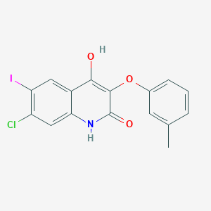 molecular formula C16H11ClINO3 B13886656 7-chloro-4-hydroxy-6-iodo-3-(3-methylphenoxy)-1H-quinolin-2-one 