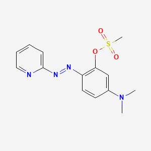 molecular formula C14H16N4O3S B13886665 [5-(Dimethylamino)-2-(pyridin-2-yldiazenyl)phenyl] methanesulfonate 