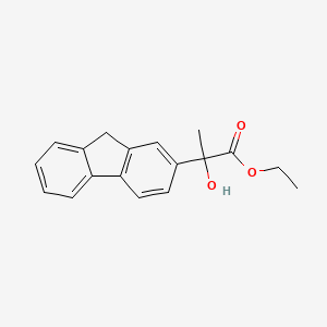 molecular formula C18H18O3 B13886676 ethyl 2-(9H-fluoren-2-yl)-2-hydroxypropanoate 