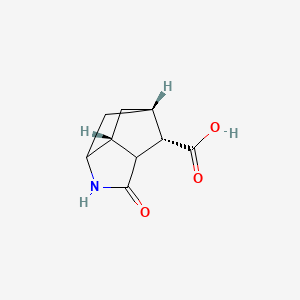 molecular formula C9H11NO3 B1388669 (3S,3aR,5S,6aS,7S)-2-oxooctahydro-3,5-methanocyclopenta[b]pyrrole-7-carboxylic acid CAS No. 1281588-03-1