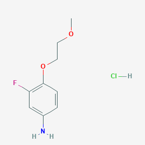 molecular formula C9H13ClFNO2 B1388673 3-Fluoro-4-(2-methoxyethoxy)aniline hydrochloride CAS No. 1160622-92-3