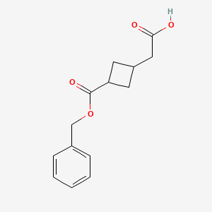 molecular formula C14H16O4 B13886736 cis-2-(3-Benzyloxycarbonylcyclobutyl)acetic acid 