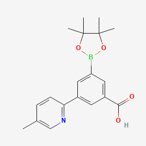molecular formula C19H22BNO4 B13886747 3-(5-Methylpyridin-2-yl)-5-(4,4,5,5-tetramethyl-1,3,2-dioxaborolan-2-yl)benzoic acid 