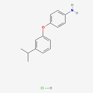 molecular formula C15H18ClNO B1388675 4-(3-Isopropylphenoxy)aniline hydrochloride CAS No. 1185297-59-9