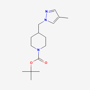 molecular formula C15H25N3O2 B1388676 Tert-butyl 4-[(4-methyl-1H-pyrazol-1-YL)methyl]-piperidine-1-carboxylate CAS No. 1211480-84-0
