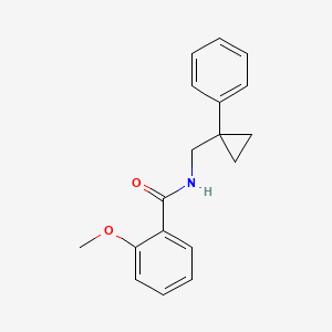 molecular formula C18H19NO2 B13886788 2-methoxy-N-((1-phenylcyclopropyl)methyl)benzamide 