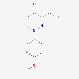 molecular formula C11H10ClN3O2 B13886862 3-(Chloromethyl)-1-(6-methoxypyridin-3-yl)pyridazin-4-one 