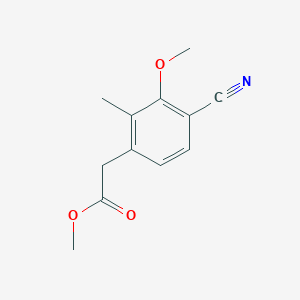 molecular formula C12H13NO3 B13886890 Methyl 2-(4-cyano-3-methoxy-2-methylphenyl)acetate 