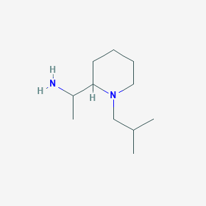 molecular formula C11H24N2 B13886926 1-[1-(2-Methylpropyl)piperidin-2-yl]ethanamine 