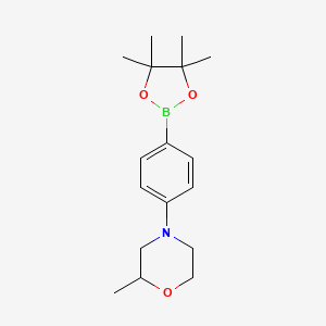 molecular formula C17H26BNO3 B13886933 2-Methyl-4-(4-(4,4,5,5-tetramethyl-1,3,2-dioxaborolan-2-yl)phenyl)morpholine 