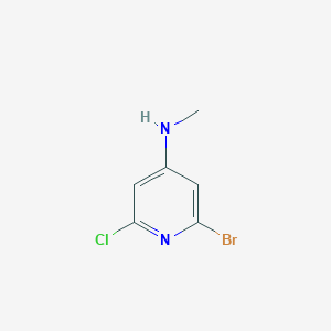 molecular formula C6H6BrClN2 B13886939 2-Bromo-6-chloro-N-methylpyridin-4-amine 