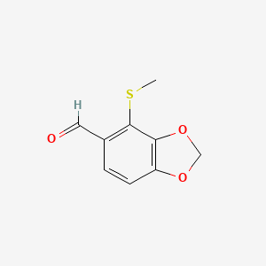 molecular formula C9H8O3S B13886947 4-(Methylthio)benzo[d][1,3]dioxole-5-carbaldehyde 