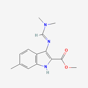 molecular formula C14H17N3O2 B1388695 Methyl 3-(((dimethylamino)methylene)amino)-6-methyl-1H-indole-2-carboxylate CAS No. 1217885-78-3