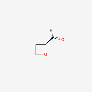 molecular formula C4H6O2 B13886951 (S)-Oxetane-2-carbaldehyde 