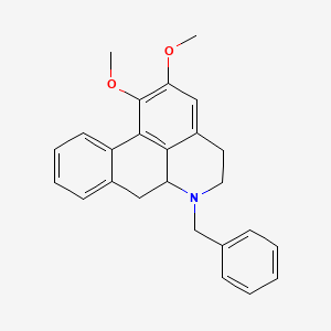 molecular formula C25H25NO2 B13886959 6-benzyl-1,2-dimethoxy-5,6,6a,7-tetrahydro-4H-dibenzo[de,g]quinoline CAS No. 37659-76-0