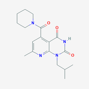 molecular formula C18H24N4O3 B1388697 1-Isobutyl-7-methyl-5-(piperidine-1-carbonyl)pyrido[2,3-d]pyrimidine-2,4(1H,3H)-dione CAS No. 1217863-03-0