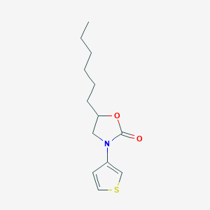 molecular formula C13H19NO2S B13886983 5-Hexyl-3-thiophen-3-yl-1,3-oxazolidin-2-one 