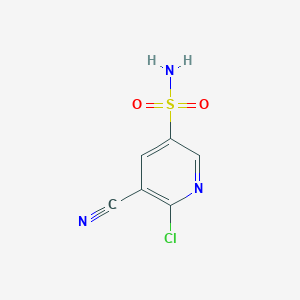 molecular formula C6H4ClN3O2S B13886986 6-Chloro-5-cyanopyridine-3-sulfonamide 