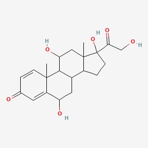 molecular formula C21H28O6 B13887003 6,11,17-trihydroxy-17-(2-hydroxyacetyl)-10,13-dimethyl-7,8,9,11,12,14,15,16-octahydro-6H-cyclopenta[a]phenanthren-3-one 