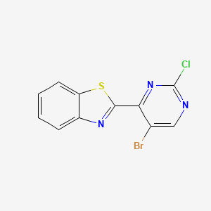 molecular formula C11H5BrClN3S B13887022 2-(5-Bromo-2-chloropyrimidin-4-yl)-1,3-benzothiazole 