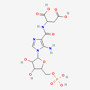 molecular formula C13H19N4O12P B13887032 N-[5-Amino-1-(5-O-phosphonopentofuranosyl)-1H-imidazole-4-carbonyl]aspartic acid 
