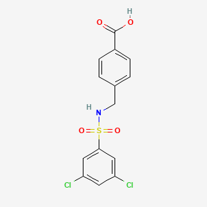 molecular formula C14H11Cl2NO4S B13887053 4-[[(3,5-Dichlorophenyl)sulfonylamino]methyl]benzoic acid 