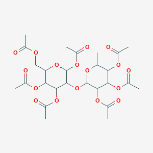 molecular formula C26H36O17 B13887063 [3,4,6-Triacetyloxy-5-(3,4,5-triacetyloxy-6-methyloxan-2-yl)oxyoxan-2-yl]methyl acetate 