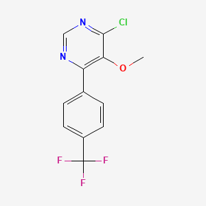 molecular formula C12H8ClF3N2O B13887064 4-chloro-5-methoxy-6-[4-(trifluoromethyl)phenyl]Pyrimidine 