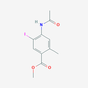 molecular formula C11H12INO3 B13887188 Methyl 4-acetamido-5-iodo-2-methylbenzoate CAS No. 672293-34-4