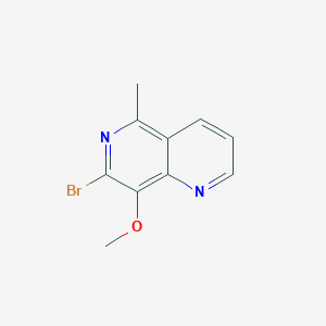 molecular formula C10H9BrN2O B13887318 7-Bromo-8-methoxy-5-methyl-1,6-naphthyridine 