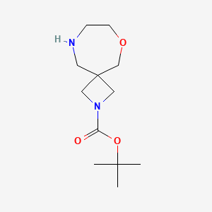 molecular formula C12H22N2O3 B13887337 tert-Butyl 6-oxa-2,9-diazaspiro[3.6]decane-2-carboxylate 