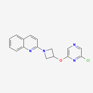 molecular formula C16H13ClN4O B13887345 2-[3-(6-Chloropyrazin-2-yl)oxyazetidin-1-yl]quinoline 